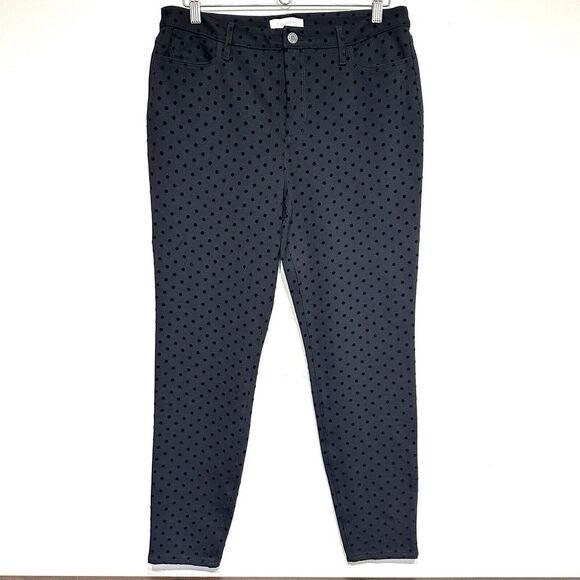 Talbots Pants - Talbots Signature Polka Dot Ankle Pants Womens 10 Black Classic Preppy Holiday